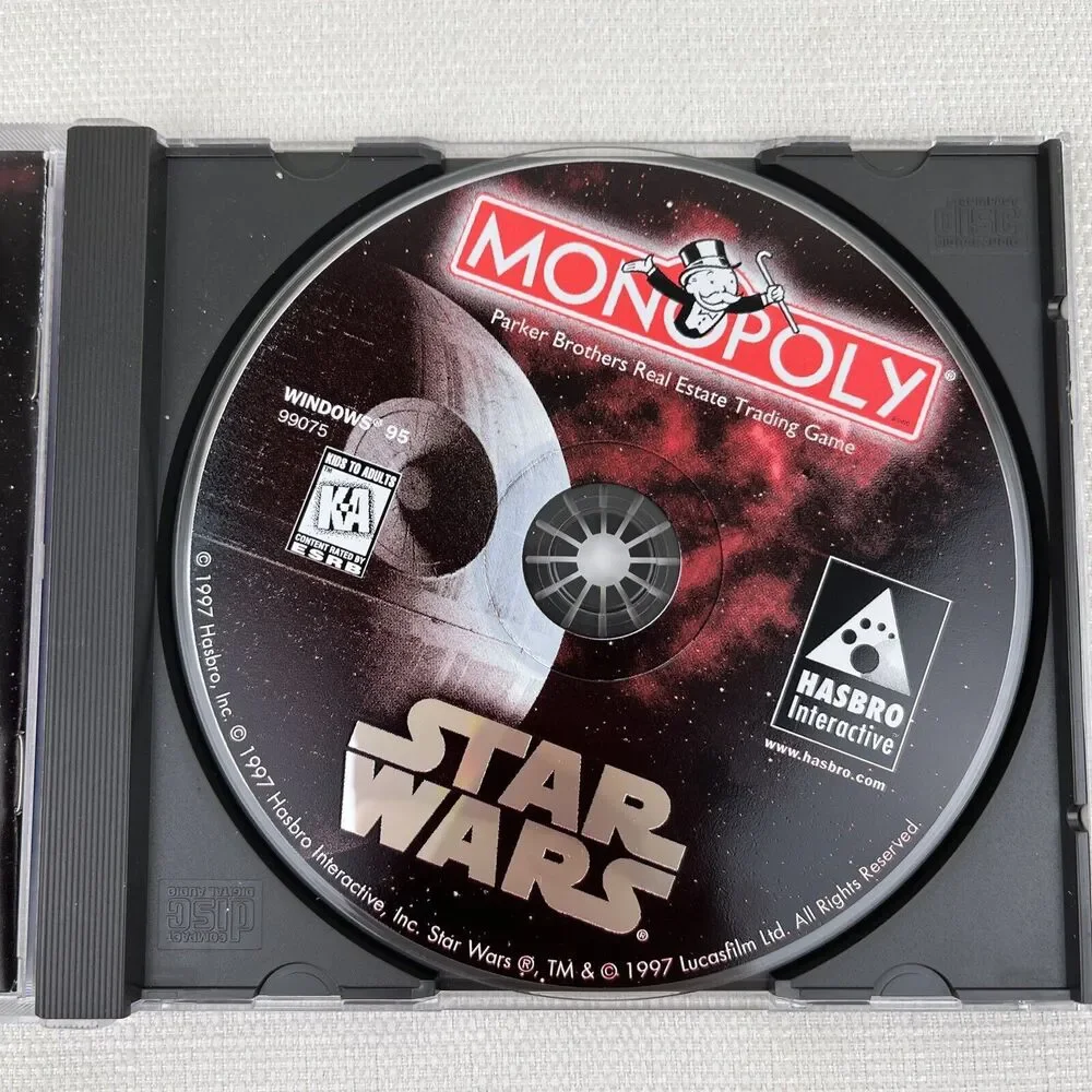 Monopoly‎ Star Wars CD-Rom (PC, 1997) PC Vintage Computer Game Hasbro Rare